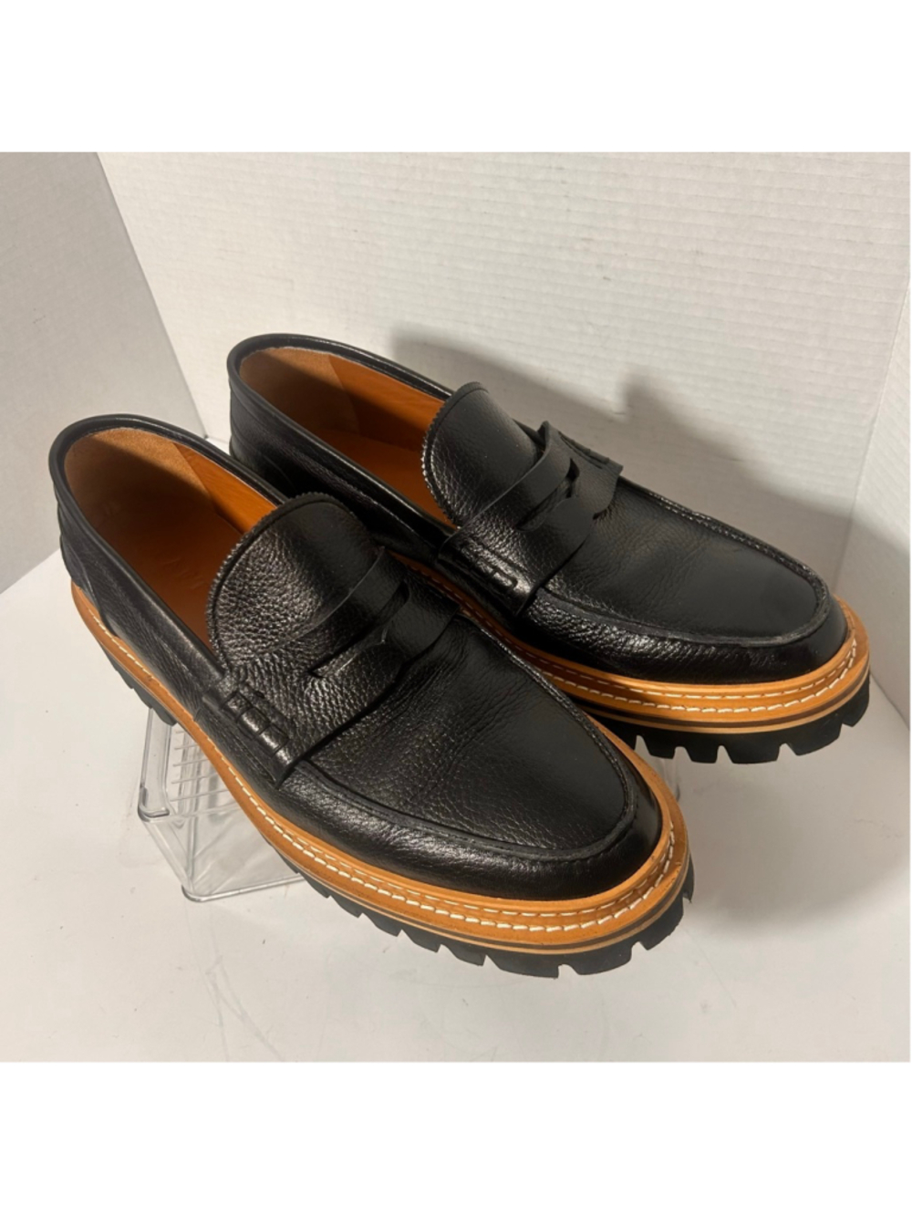 Men's TAFT Black The Country Leather Penny Loafers & Slip-Ons Size 13 Comfort